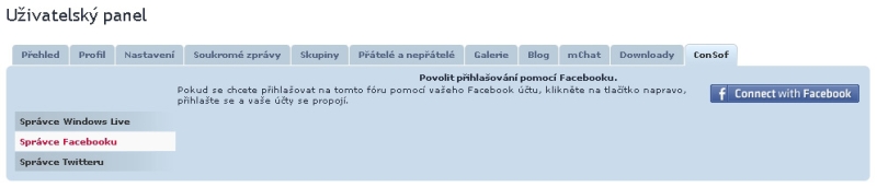 Propojení účtů