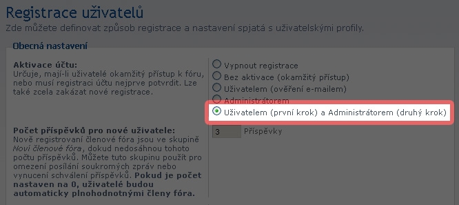 ADAP - Registrace uživatelů