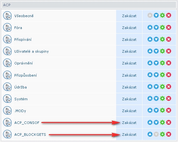 Aktualizace na phpBB 3.1 - zakázat staré moduly
