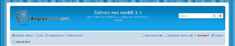 Název a popis fóra - po úpravě