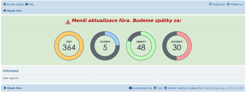 Odpočet vypnutí fóra