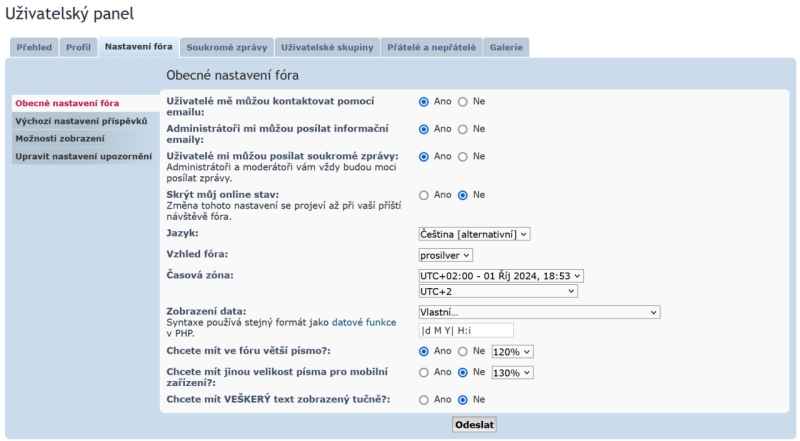 Large font UCP – po zvětšení na 120%